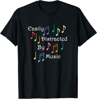 Musician Singer Distracted by Music Notes Art T-Shirt