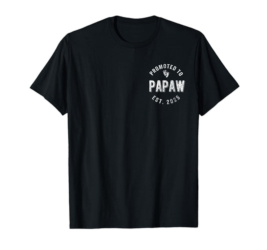Promoted To Papaw Est. 2025 First Time Grandpa T-Shirt