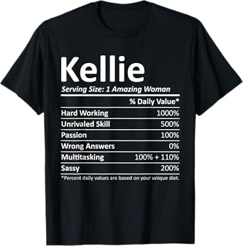 KELLIE Nutrition Personalized Name Funny Christmas Gift Idea T-Shirt
