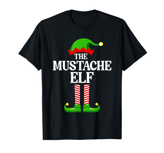Mustache Elf Family Matching Group Funny Christmas T-Shirt