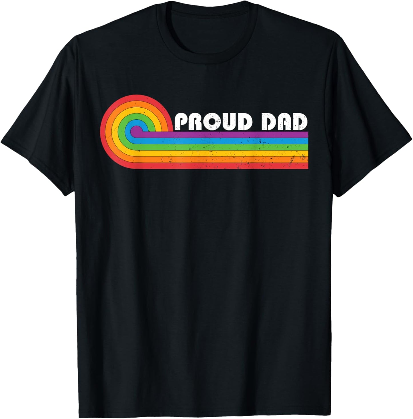 Proud Dad Gay Pride LGBT Flag Vintage Parent Father's Day T-Shirt
