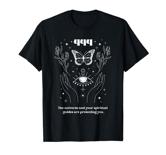 Angel Number Mystical Celestial Numerology NS Angelcore Aesthetic Cute Butterfly Mystical Black T-Shirt
