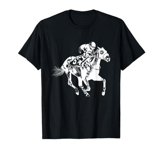 Cool Horse Racing Animal Fan Gift Men Women Kids Unisex-Adults Unisex-Youth Black Short Sleeve T-Shirt Horse-racing-t-shirts Funny Horseracing Jockey Rider Horseback Riding Lover Outfit T-Shirt