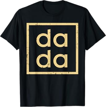 Fathers Day Dada Da Da Square Dad Daddy Papa Minimalist Men T-Shirt