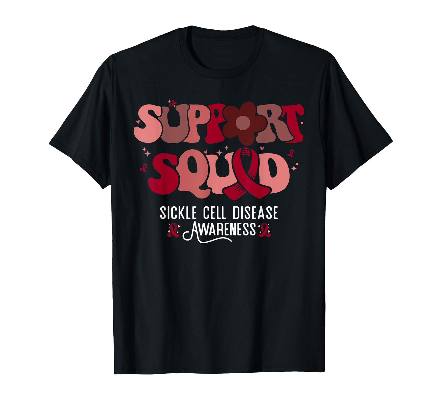 Sickle Cell Warrior Groovy Support Squad Sickle Cell Anemia T-Shirt