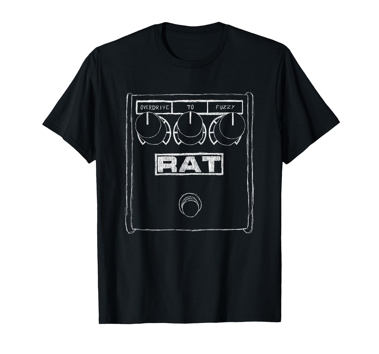 Vintage Music Rat Distortion Pedal Bass Guitar Style T-Shirt
