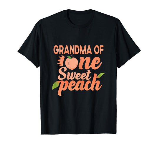 Grandma First Birthday One Sweet Peach Bday Family Matching T-Shirt