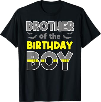 Brother Of The Birthday Boy Bat Family Party Theme Boys Gift T-Shirt