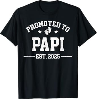 Promoted to Papi Est. 2025 Baby Announcement T-Shirt