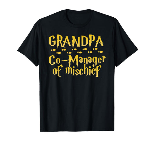 Grandpa Magical Manager of Mischief Halloween Father's Day T-Shirt