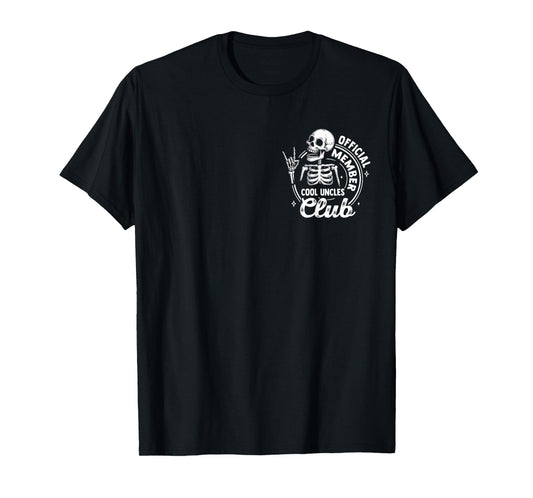 Father's Day Funny Official Member Cool Uncles Club Skeleton T-Shirt