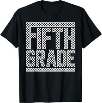 Fifth Grade Checkered 5th Grade Boys Back To School Teachers T-Shirt