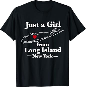 Long Island New York Souvenir Map Women Girl Wife Mom T-Shirt