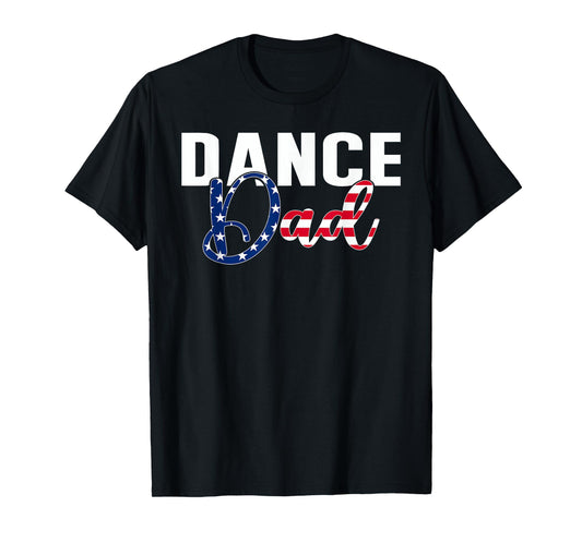 Funny Dance Dad Dancing Prop American Flag Proud Fathers Day T-Shirt