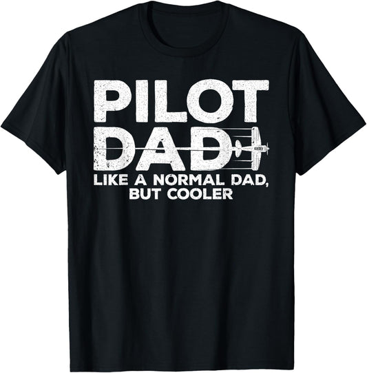 Funny Pilot Art For Dad Men Aviation Airplane Aircraft Pilot T-Shirt