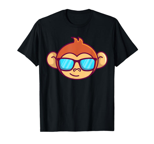 Cute Monkey With Sunglasses For Kids Who Love Monkeys T-Shirt