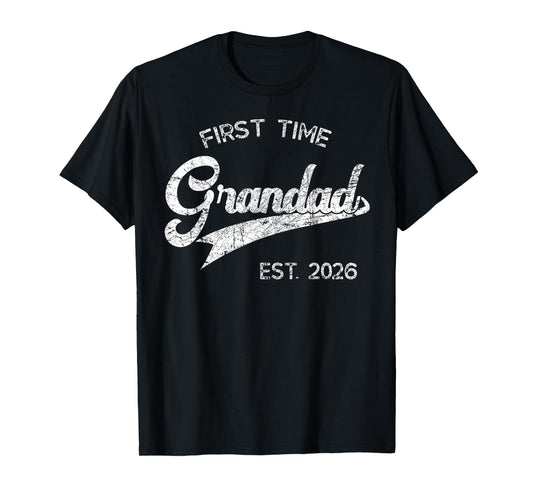 Vintage First Time Grandad est. 2026 Soon To be Grandad 2026 T-Shirt
