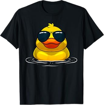 Cool Duck For Men Women Kids Rubber Duck Lovers Sunglasses T-Shirt