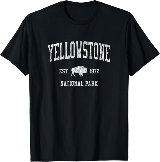Yellowstone T-Shirt Vintage National Park Sports Design Tee T-Shirt