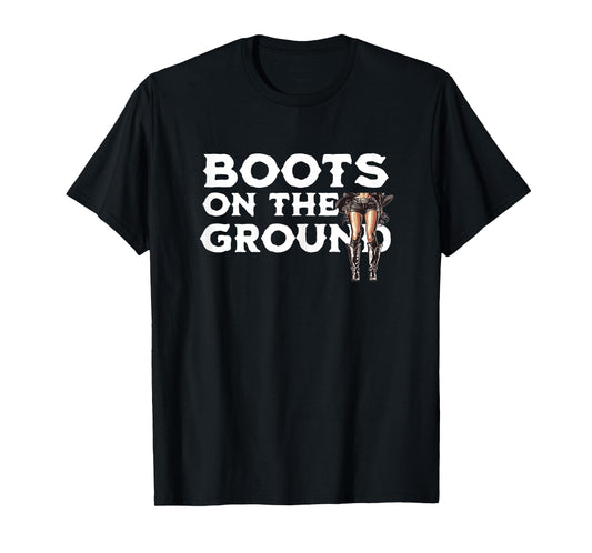 Cowgirl Linedance Boots On The Ground T-Shirt