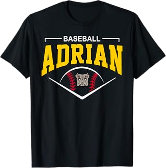 Adrian College Baseball Athletics Vintage Design Men Women T-Shirt