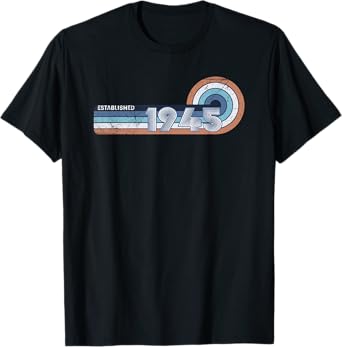 Vintage established 1945 79th Birthday Retro 79 Years Old T-Shirt