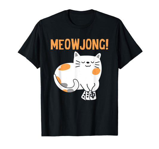 Mahjong Cat Player Board Game Mah-Jongg China Solitaire T-Shirt