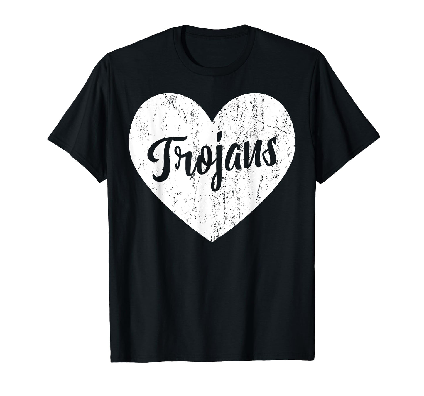 Trojans School Sports Fan Team Spirit Mascot Cute Heart Gift T-Shirt