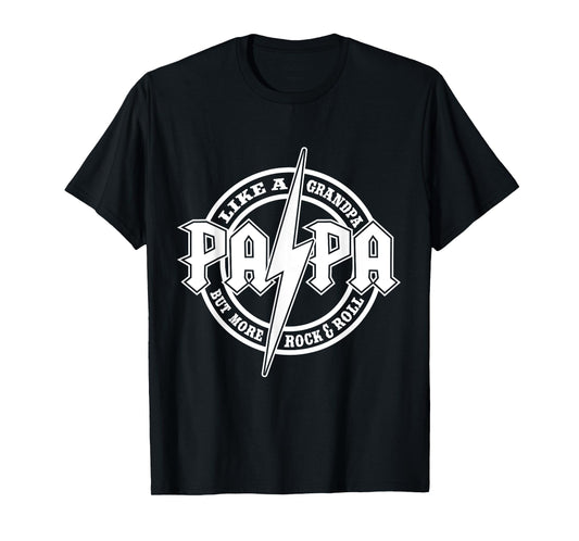 Papa Rock Like A Grandpa But More Rock & Roll Father's Day T-Shirt