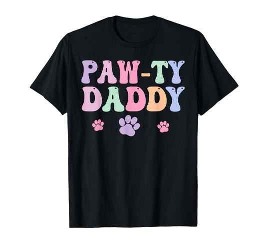 Let's Pawty Girl Daddy Puppy Dog Party Birthday Girl Family T-Shirt