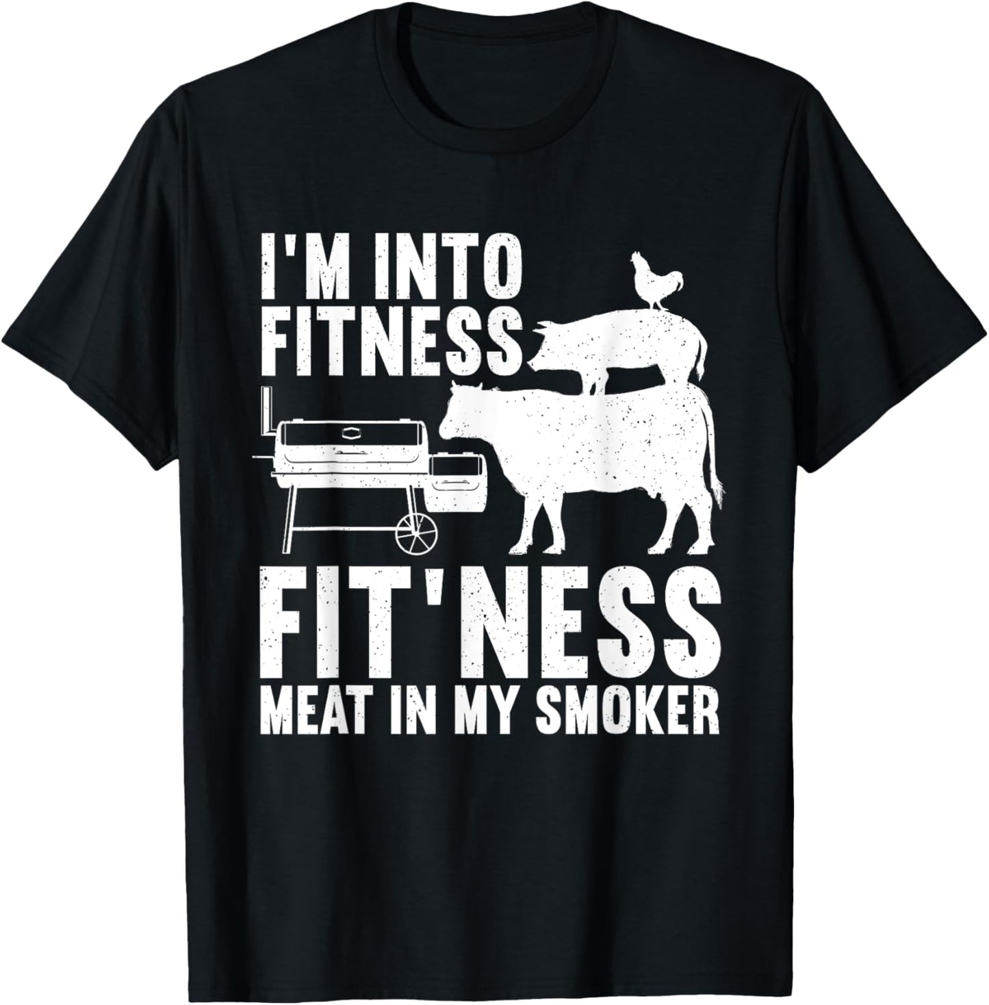 Funny BBQ Meat Smoking Art For Men Women Barbeque Griller T-Shirt