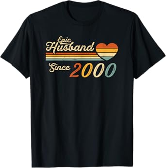 25th wedding anniversary - Epic Husband Since 2000 25 years T-Shirt