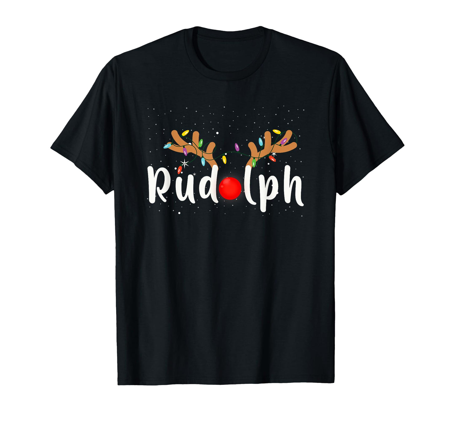 Rudolph Red Nose Funny Kids Reindeer Christmas Lights Pajama T-Shirt