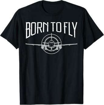 Pilot Born To Fly Airplane Aviation Aviator Men Women T-Shirt