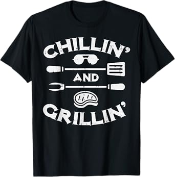 Bbq Chillin And Grillin Barbecue Pit Men Women Kids T-Shirt