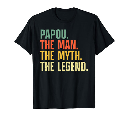 Papou Design For Grandpa Grandfather From Grandkids Papou T-Shirt