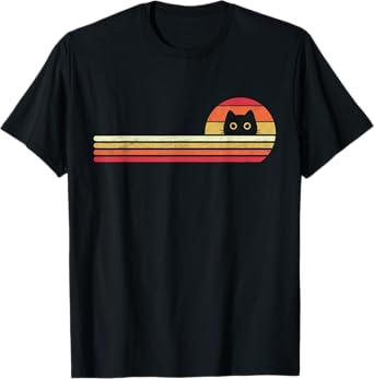 Funny Cat Shirt Cute Retro Vintage 70s 80s Style Cats Lover T-Shirt