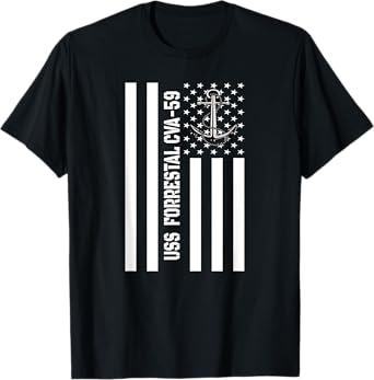 USS Forrestal CVA-59 Aircraft Carrier Veteran Father Grandpa T-Shirt