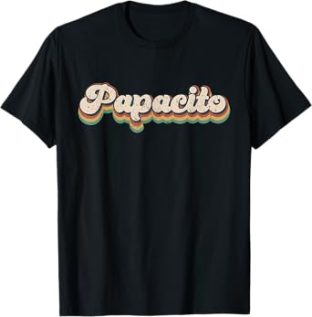 Mens Papacito Retro Top For Men Cute Vintage Dad T-Shirt
