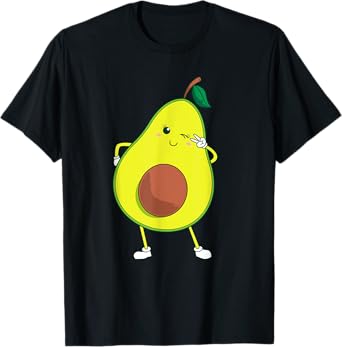 Cute Avocado Art For Kids Men Women Funny Winking Fruit T-Shirt
