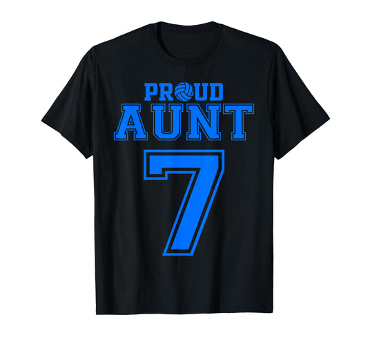 Proud Volleyball Aunt Number 7 B T-Shirt