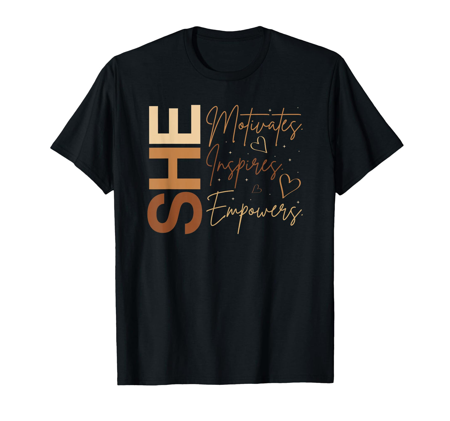 She Motivates Inspires Empowers Afro African Woman T-Shirt