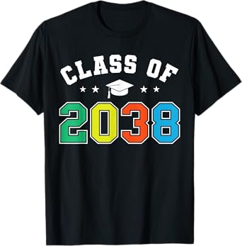 Class of 2038 Grow With Me Funny Kindergarten Back To School T-Shirt