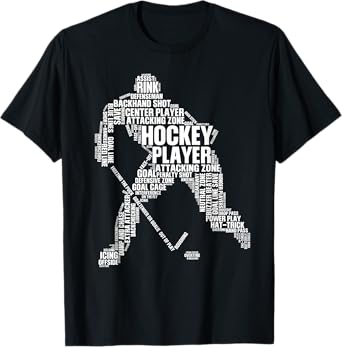Cool Ice Hockey Art For Men Women Boy Girl Ice Hockey Player T-Shirt