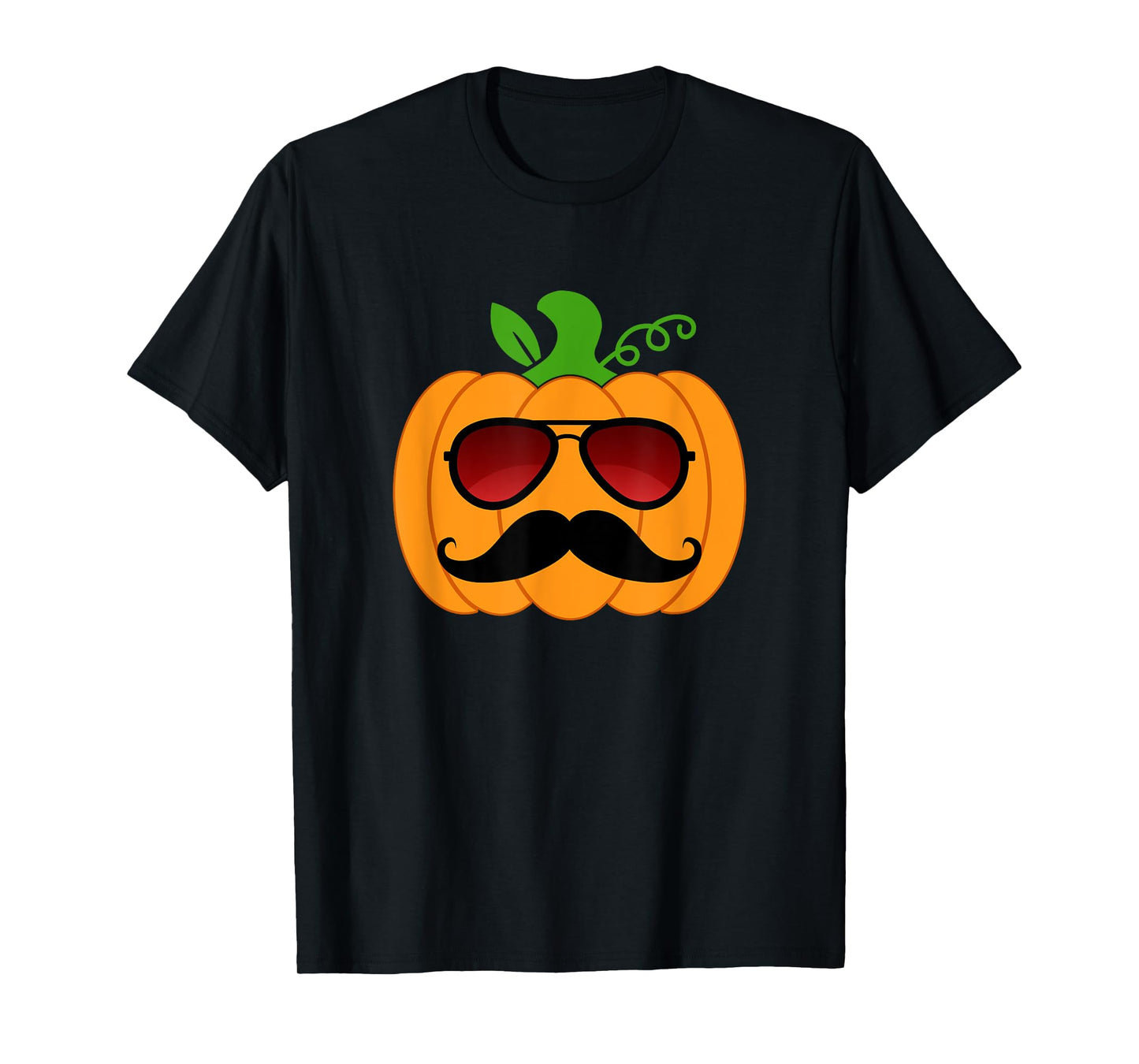 Funny Pumpkin Mustache Sunglasses Halloween Dad Daddy Men T-Shirt