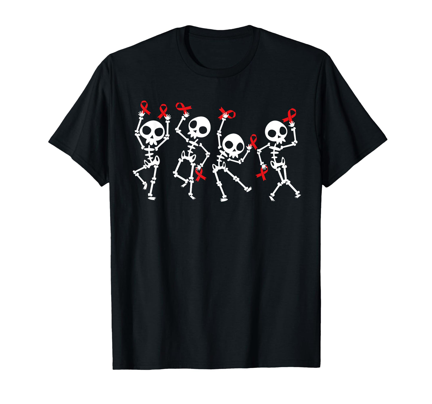 Red Ribbon week Awareness Skeleton Halloween Women Men Kids T-Shirt