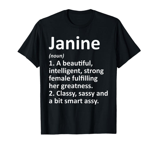 JANINE Definition Personalized Name Funny Christmas Gift T-Shirt