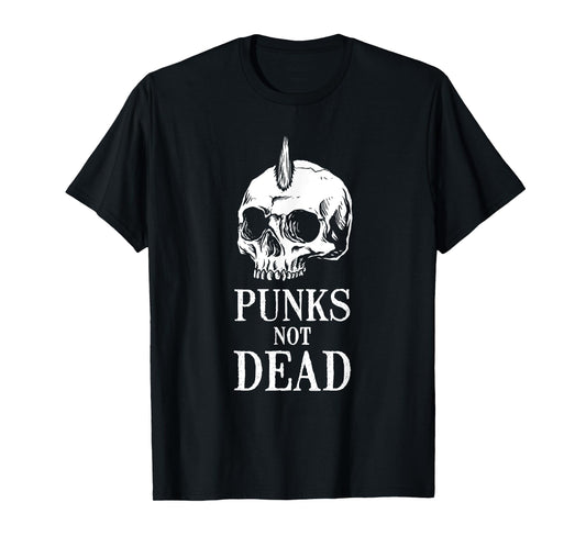 Punks Not Dead Skeleton Skull Heavy Metal Rock Music Band T-Shirt