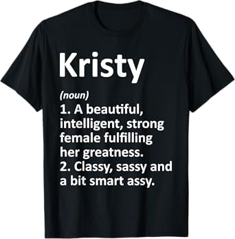 KRISTY Definition Personalized Name Funny Christmas Gift T-Shirt