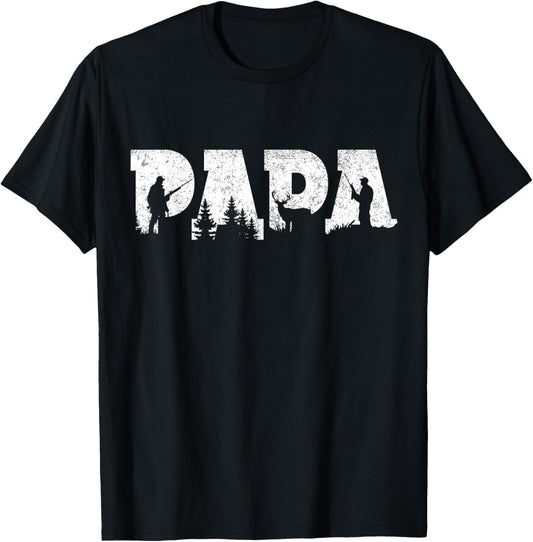 Hunting Papa Hunting Men Father's Day Vintage T-Shirt